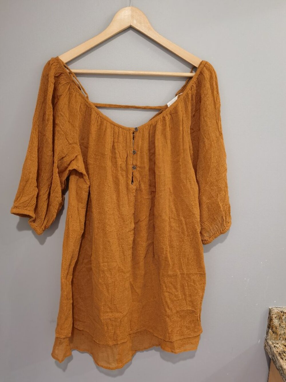 Mango Mustard Cold Shoulder Tunic / Mini Dress | US Size 6